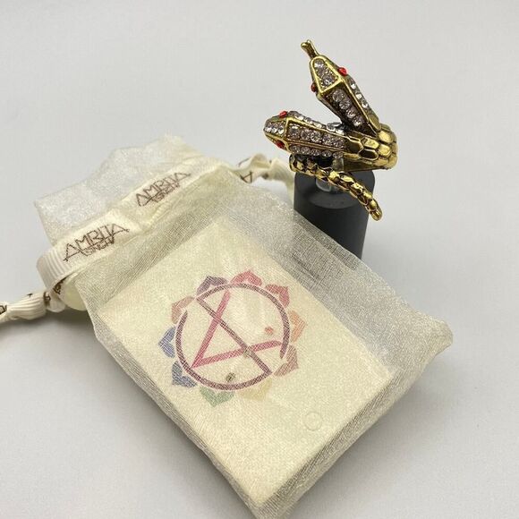 Amrita Singh Crystal Two-Head Snake Ring - Picture 1 of 8
